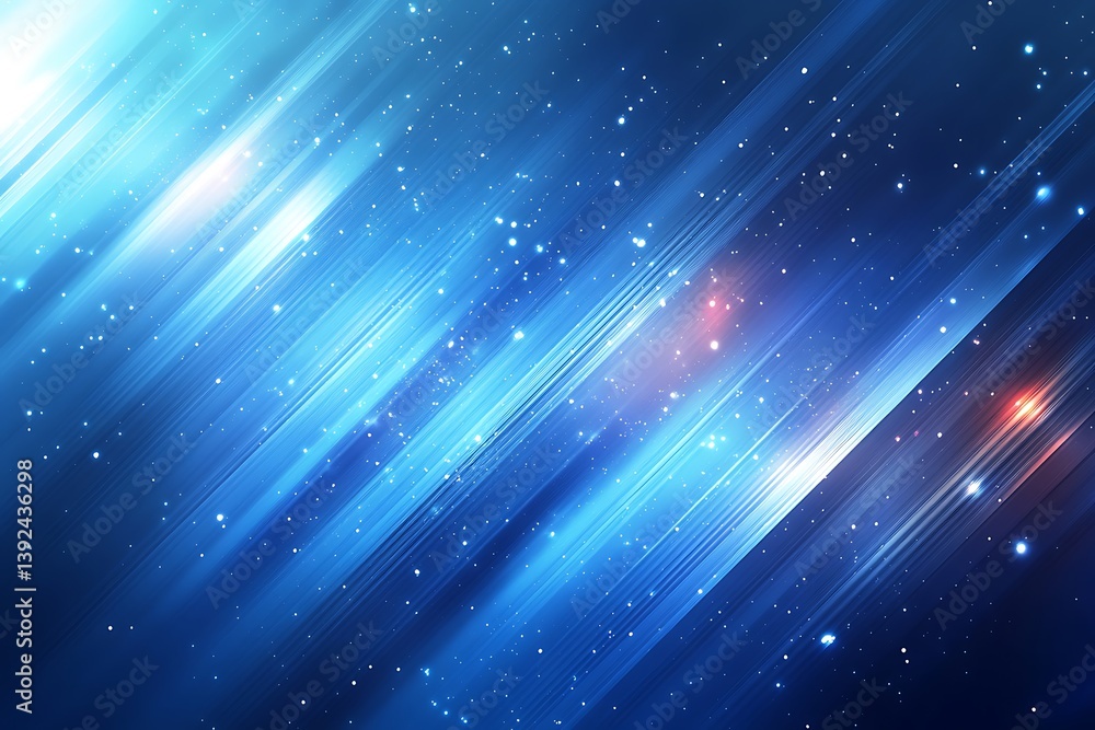 Fototapeta premium Blue Abstract Light Streaks with Cosmic Background.