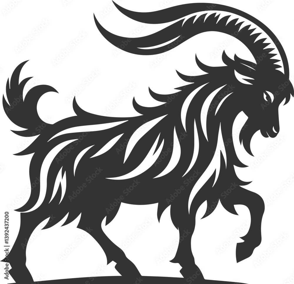 Silhouette of a goat animal vector Silhouette of a goat animal vector