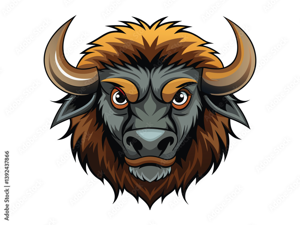 Evil vector illustration of a scary bull head with tribal and gothic design elements, hinting at a demonic monster Evil vector illustration of a scary bull head with tribal and gothic design elements, hinting at a demonic monster