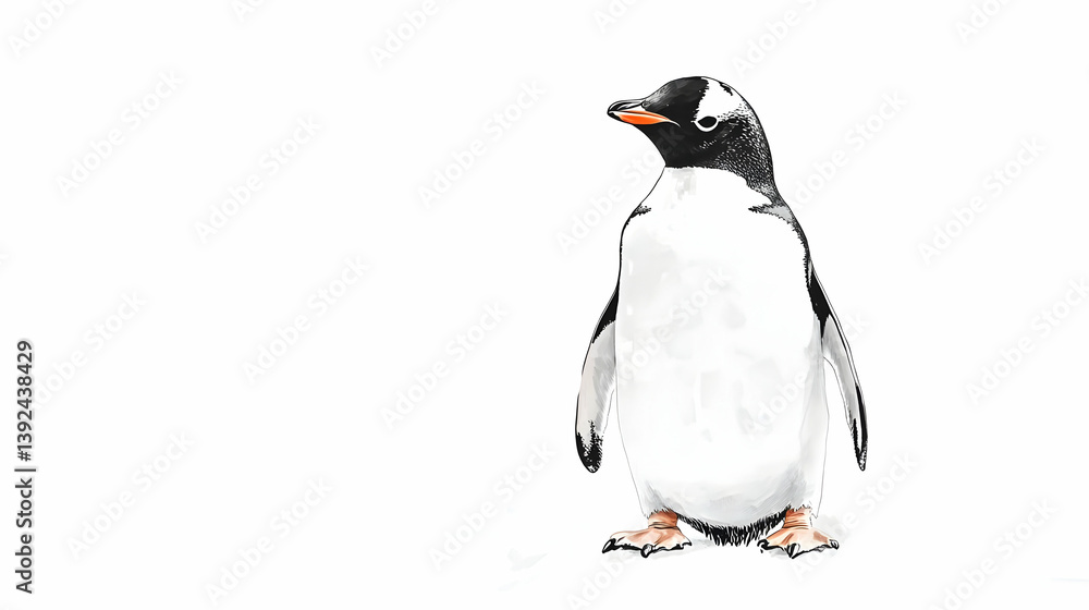 Fototapeta premium drawing penguin illustration