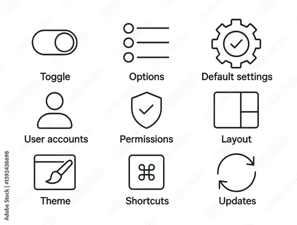 Essential user interface linear icons set for web and app design