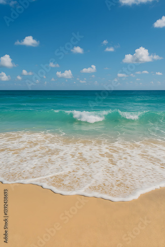 Tranquil Tropical Beach with Clear Skies and Turquoise Waters