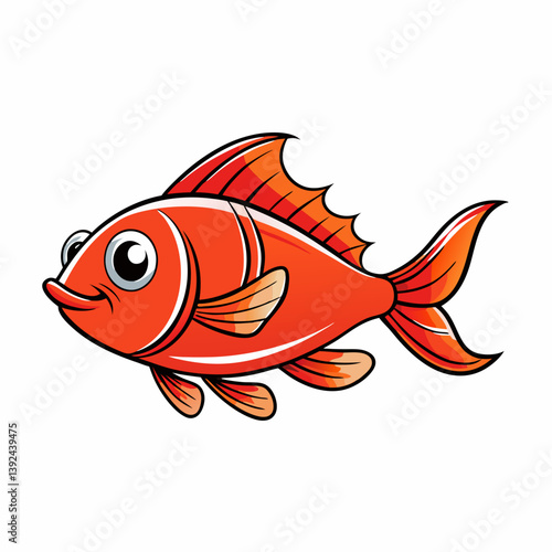 vector illustration of a goldfish