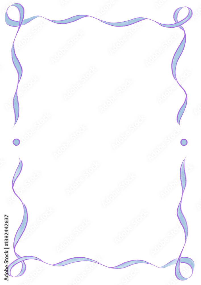Purple & Light Blue Wavy Ribbon Frame with Dots, wedding menu invitation border, hand drawn baby shower decoration, a4 birthday pastel party, clown funfair style, bachelorette bachelor vintage retro Purple & Light Blue Wavy Ribbon Frame with Dots, wedding menu invitation border, hand drawn baby shower decoration, a4 birthday pastel party, clown funfair style, bachelorette bachelor vintage retro