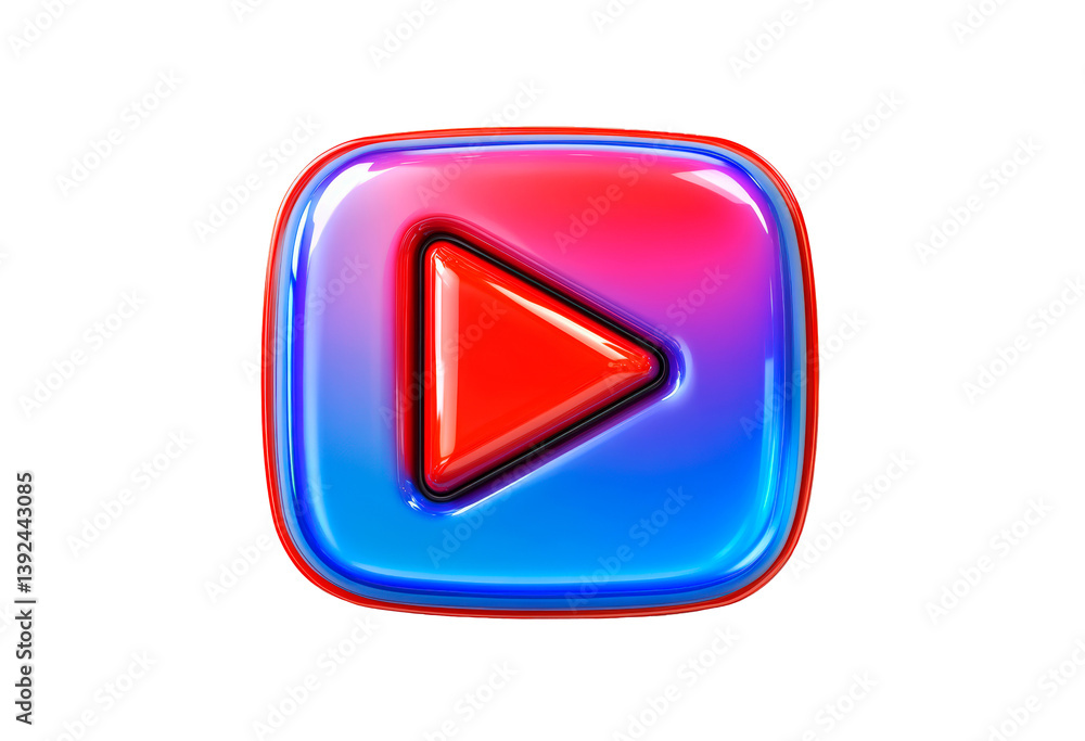 Colorful play button icon isolated on transparent background Colorful play button icon isolated on transparent background