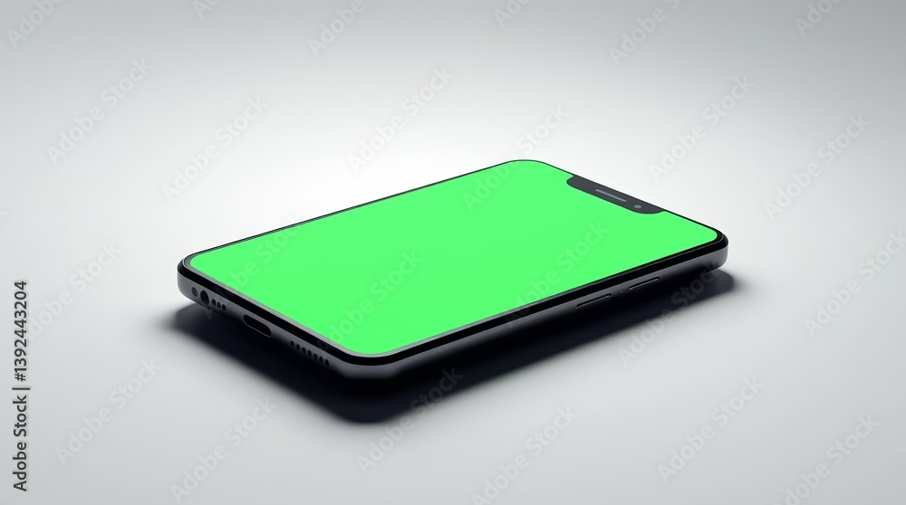 Floating Smartphone with Green Screen for Mockup Floating Smartphone with Green Screen for Mockup