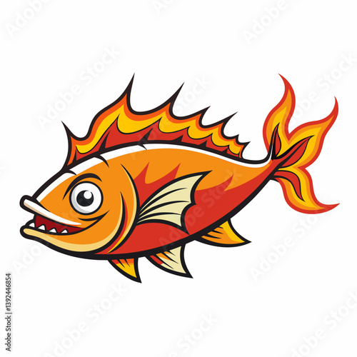 vector illustration of goldfish
