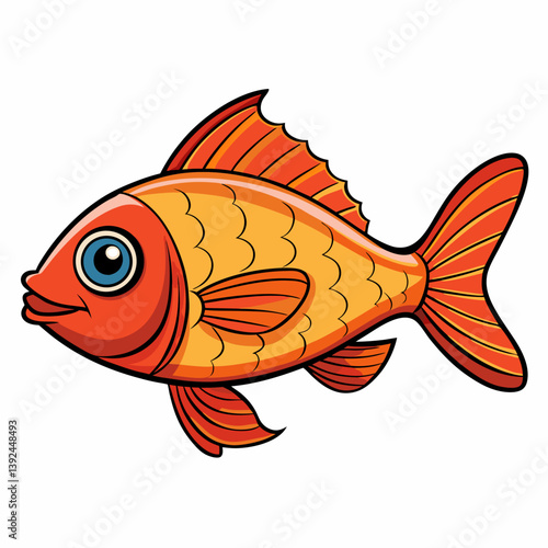 vector illustration of a goldfish