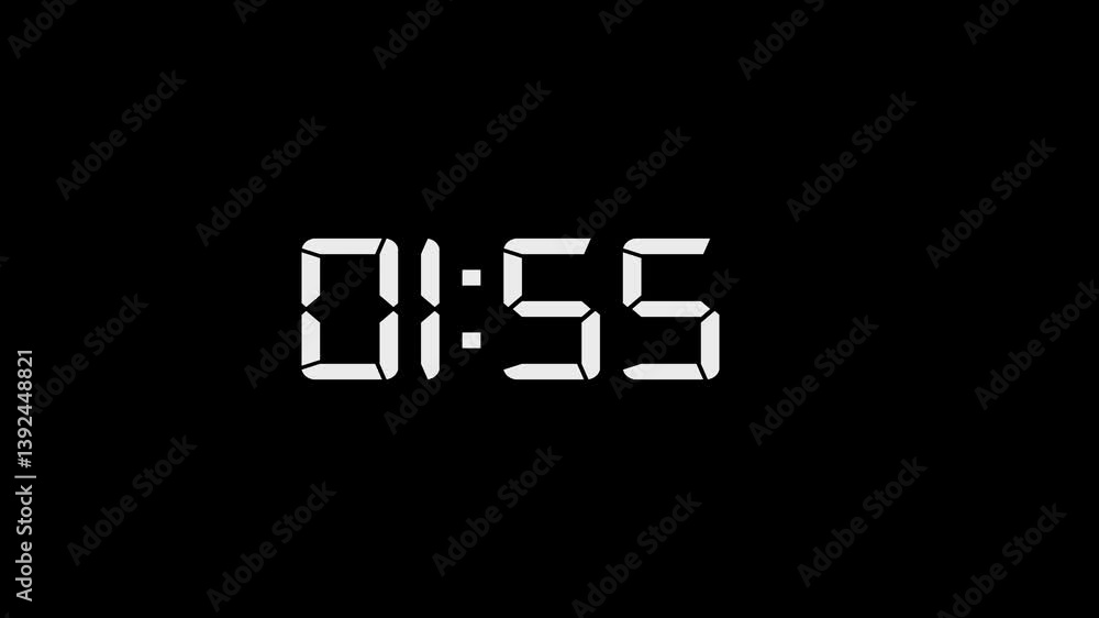 2 Minute countdown animation on black background. 2 minute timer on stopwatch 2 Minute countdown animation on black background. 2 minute timer on stopwatch