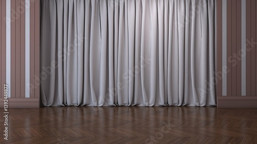 Empty room with wall background. 3D illustration, 3D rendering	