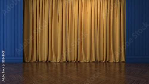Empty room with wall background. 3D illustration, 3D rendering	