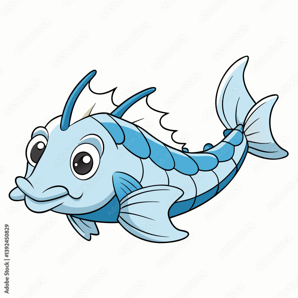 Obraz premium blue fish cartoon