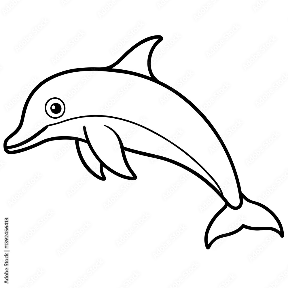 Single-Line Dolphin Illustration Vector Single-Line Dolphin Illustration Vector