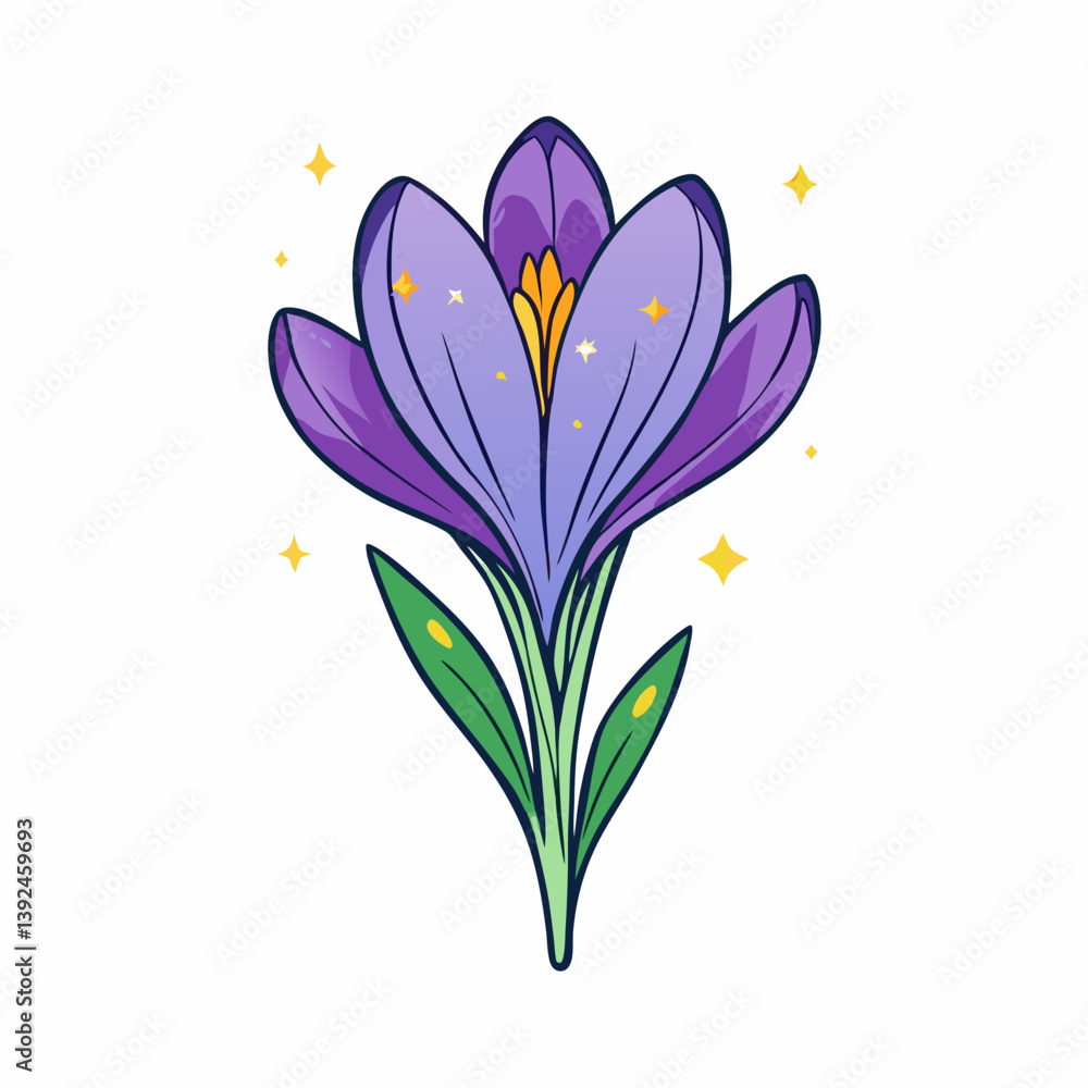 Naklejka premium crocus flowers vector