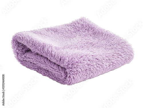 Soft purple towel for cozy bathroom decor and comfort needs, cut out