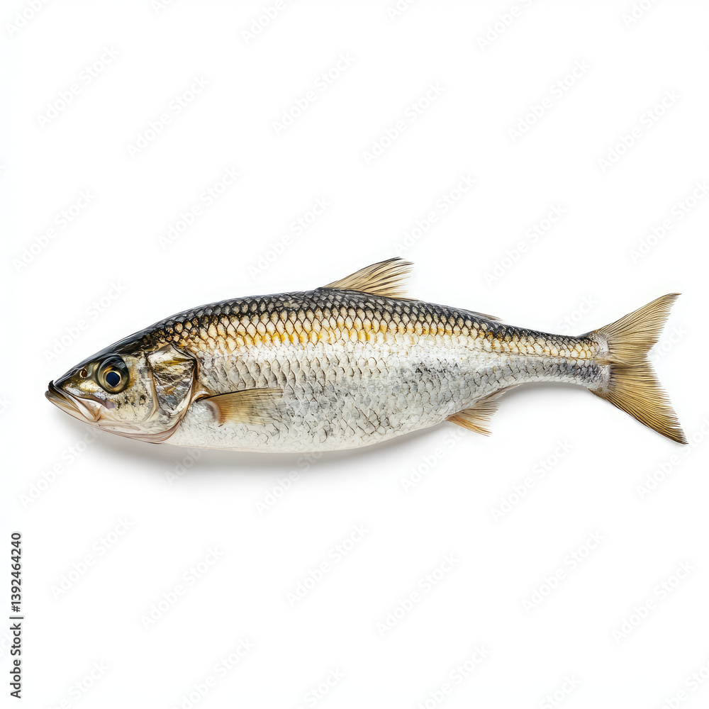 Silver mullet fish on white background Silver mullet fish on white background