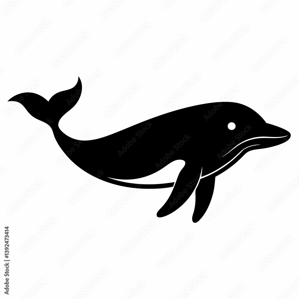 Fototapeta premium Stylized Whale Silhouette Vector Art