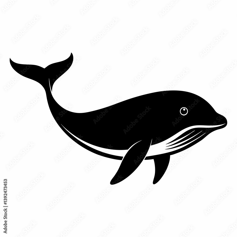 Stylized Whale Silhouette Vector Art Stylized Whale Silhouette Vector Art