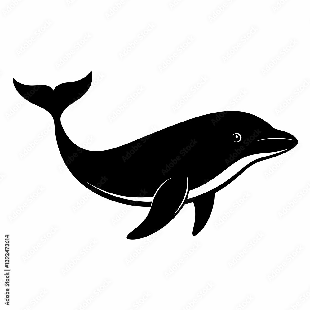 Fototapeta premium Stylized Whale Silhouette Vector Art