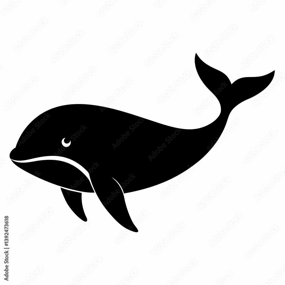 Fototapeta premium Stylized Whale Silhouette Vector Art