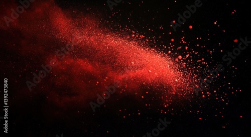 Wallpaper Mural Red dust particles spreading across a dark and mysterious background Torontodigital.ca