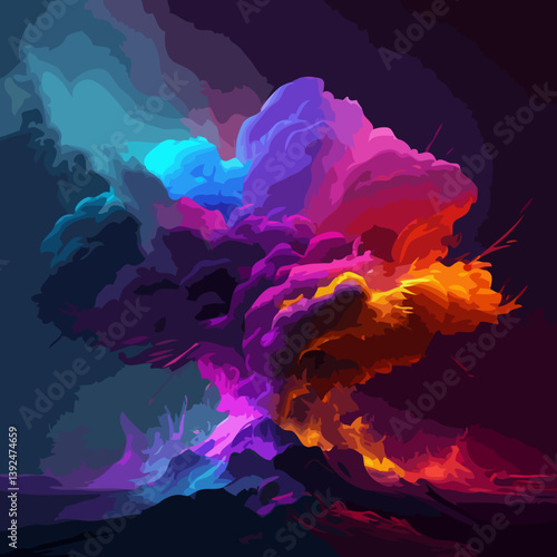 Vivid color eruption