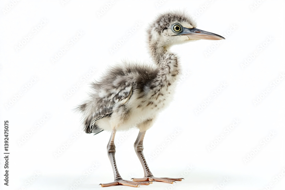 Fototapeta premium a baby bird standing on a white surface