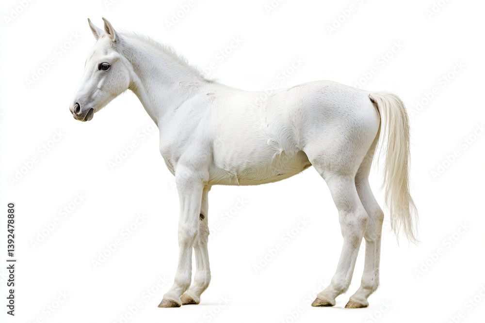 Obraz premium a white horse standing on a white surface