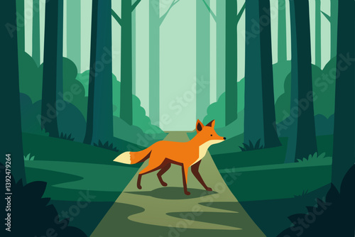 red fox in the forest
