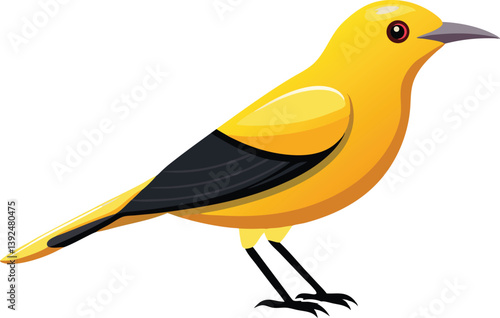 Beautiful Golden Oriole bird vector illustration