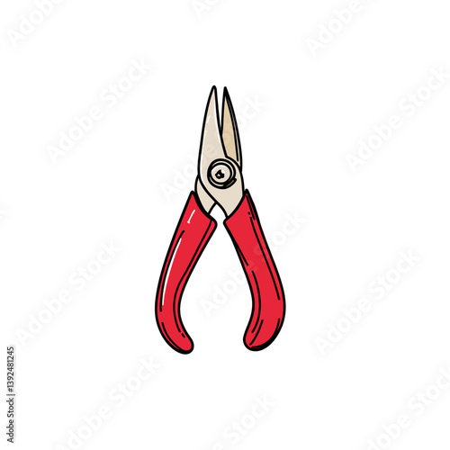 red pliers isolated on white