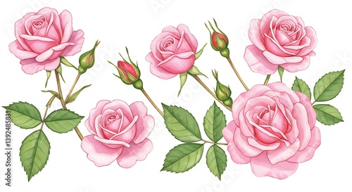 Blushing Blooms AI Generated