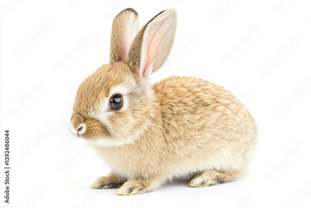 Obraz premium a small rabbit with a long tail sitting on a white surface