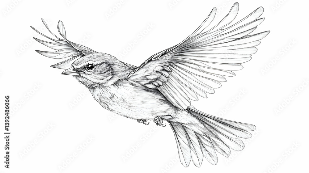 Fototapeta premium bird flight drawing illustration