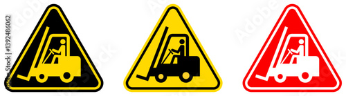 set Attention forklift Symbols danger and safety signs design template vector illustration