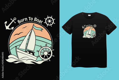 Vector illustration of a shark with anchor in vintage style