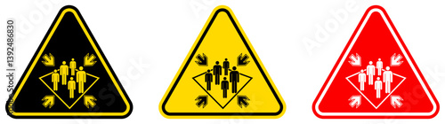 set Attention assembly point Symbols danger and safety signs design template vector illustration