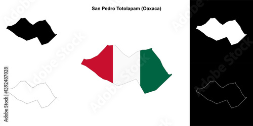 San Pedro Totolapam municipality (Oaxaca) outline map set