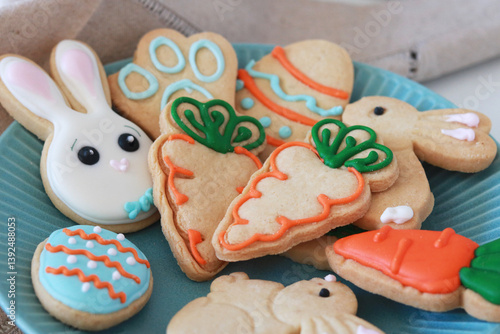 Naklejka Colorful easter cookies. Easter concept. Heppy ester.