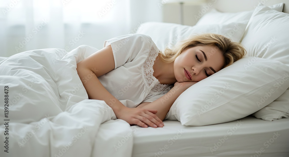 Peaceful Morning Sleep in a Cozy Bedroom AI Generated Peaceful Morning Sleep in a Cozy Bedroom AI Generated