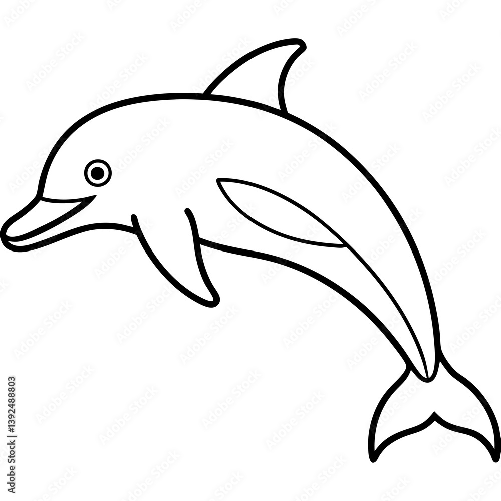 Fototapeta premium Elegant Dolphin One-Line Vector Design