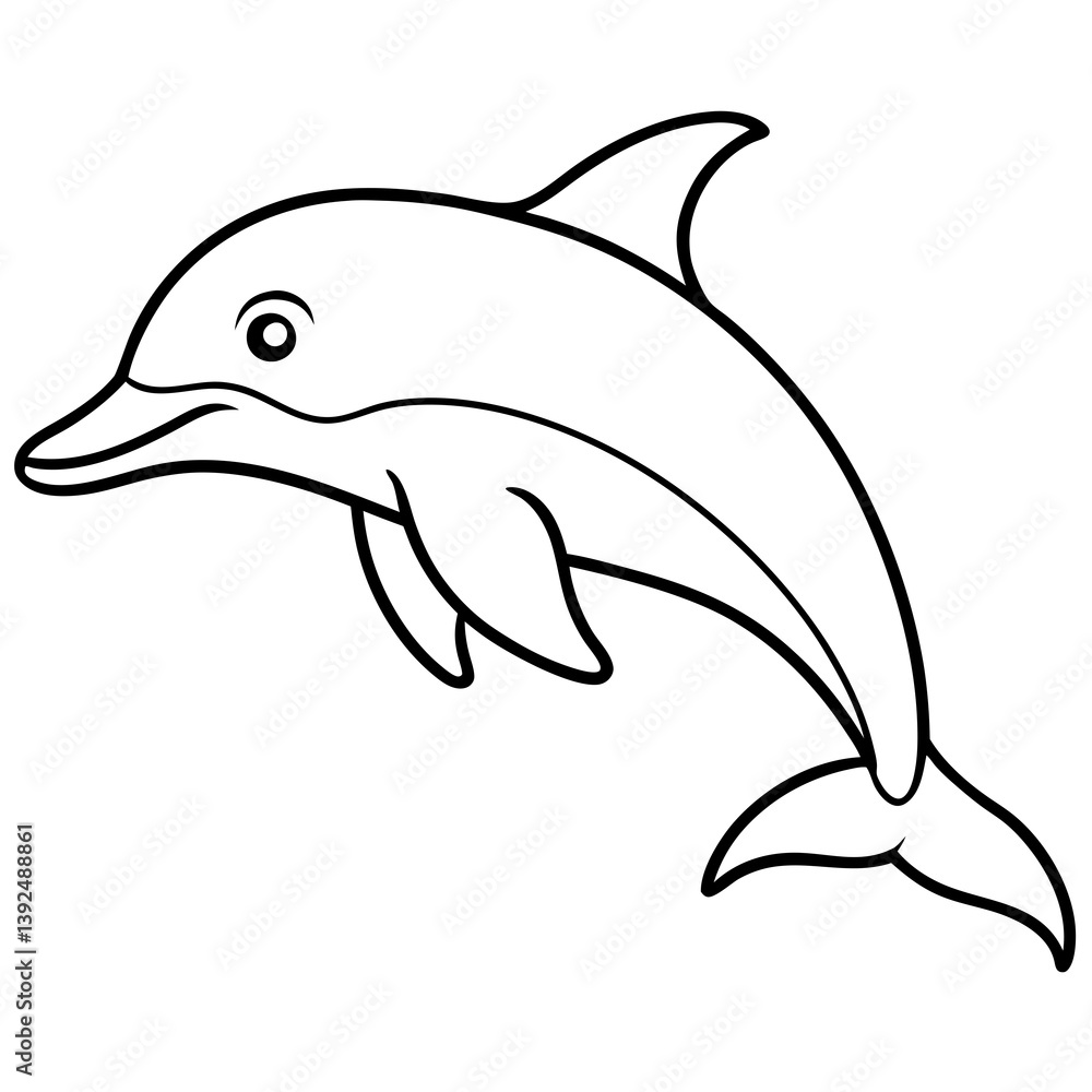 Fototapeta premium Elegant Dolphin One-Line Vector Design