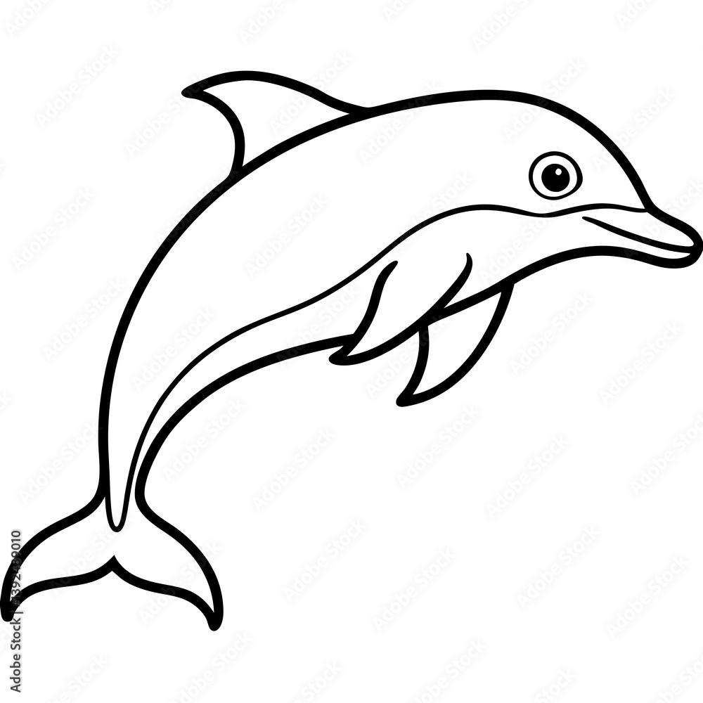 Obraz premium Elegant Dolphin One-Line Vector Design