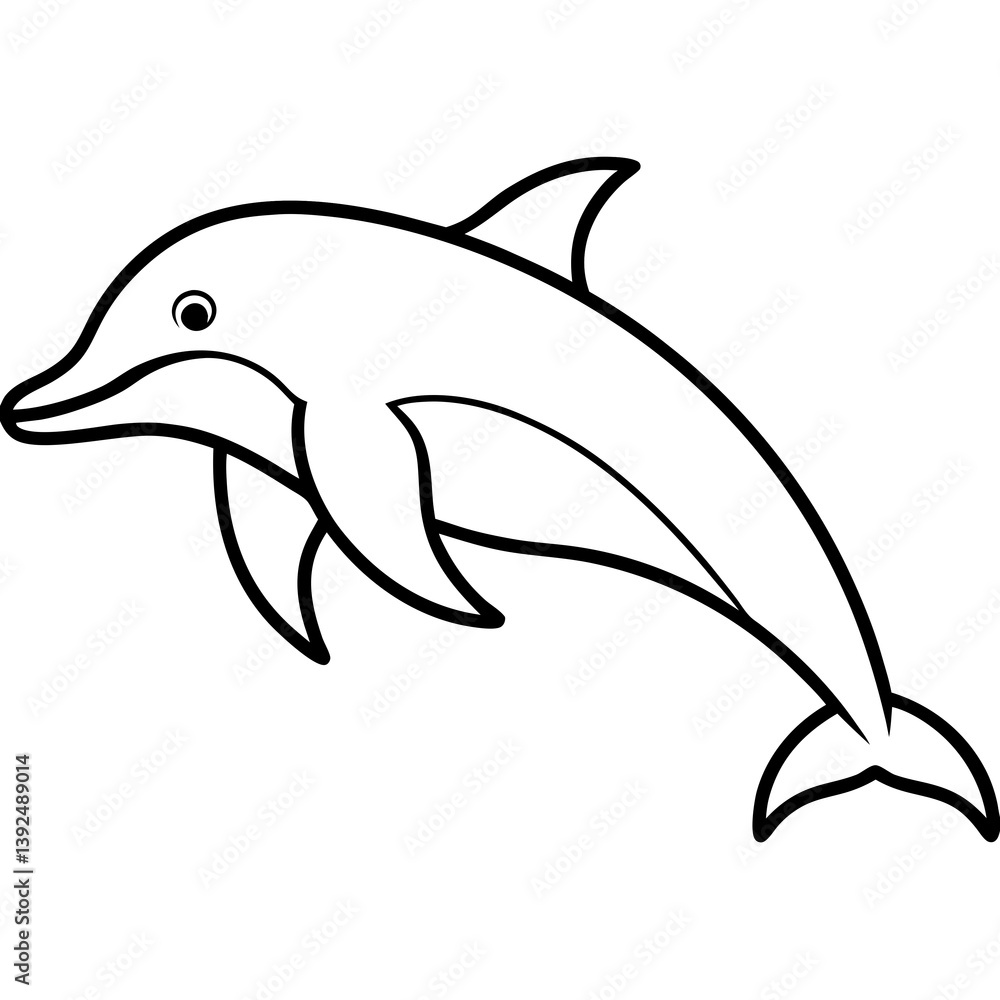 Fototapeta premium Elegant Dolphin One-Line Vector Design