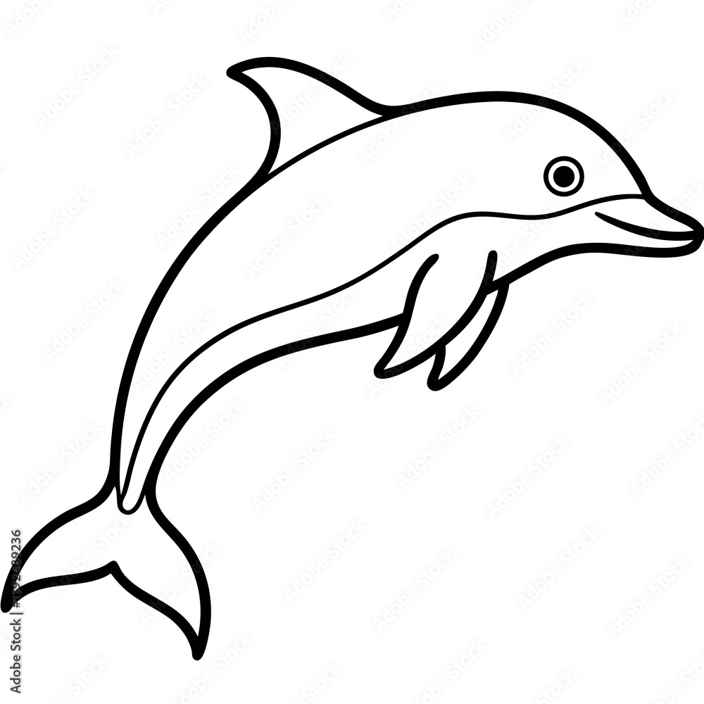 Obraz premium Elegant Dolphin One-Line Vector Design