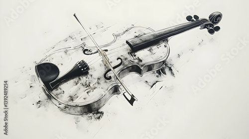 drawing violin illustration