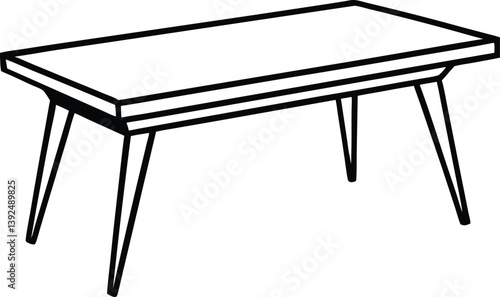 wooden table isolated on white background