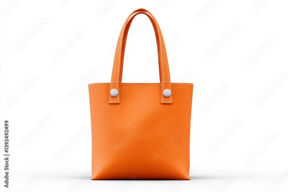 A flat design of a single shopping bag in the center of a white background A flat design of a single shopping bag in the center of a white background