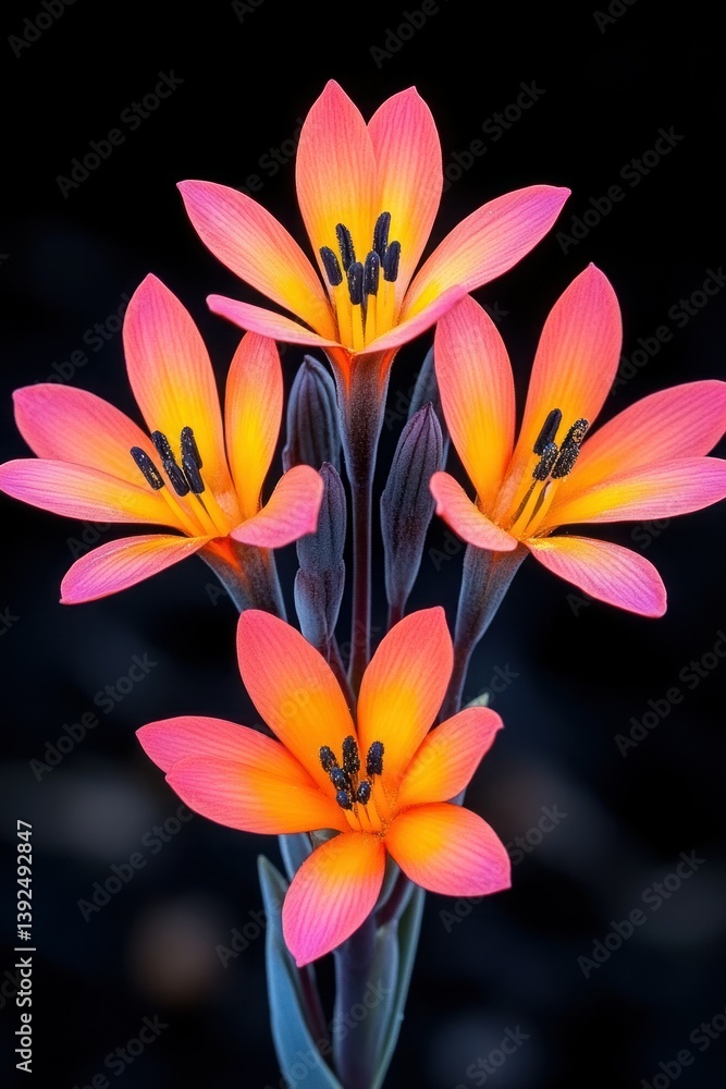 Naklejka premium Vibrant coral flowers in close-up