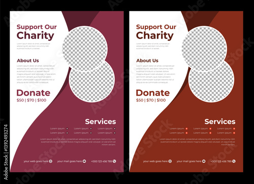 Charity flyer template , charity donation editable social media posts and Flyer, ads banner and volunteer social media post banner template